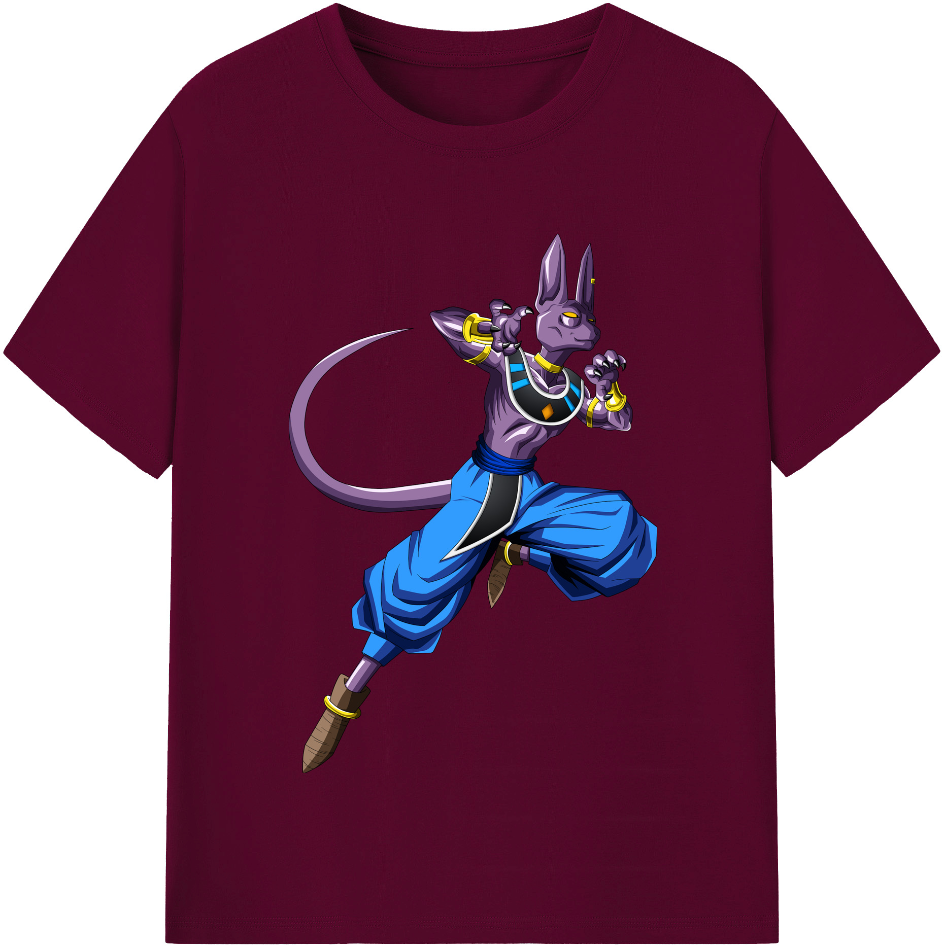 （画像用） ドラゴンボール ビルス 破壊神ビルス DRAGON BALL Beerus Birusu レディースカジュアルプリントTシャツ（綿100％）